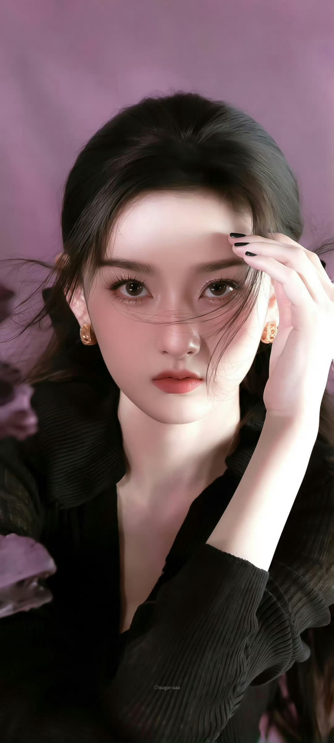 宋祖儿|黑裙与紫调｜清冷又温柔的复古画报🖤