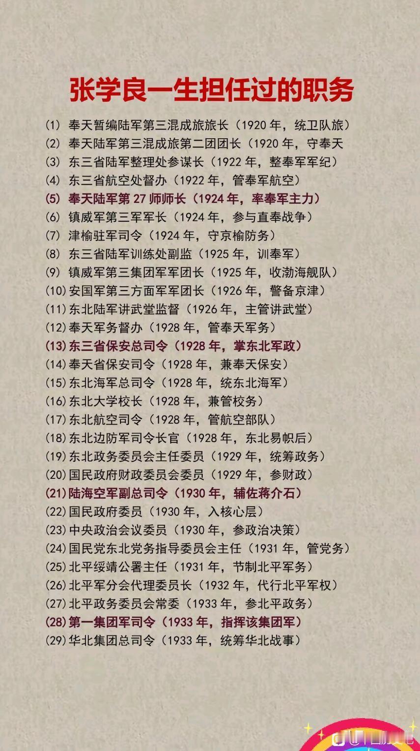 为新中国成立作出巨大贡献的千古功臣张学良的短暂辉煌。