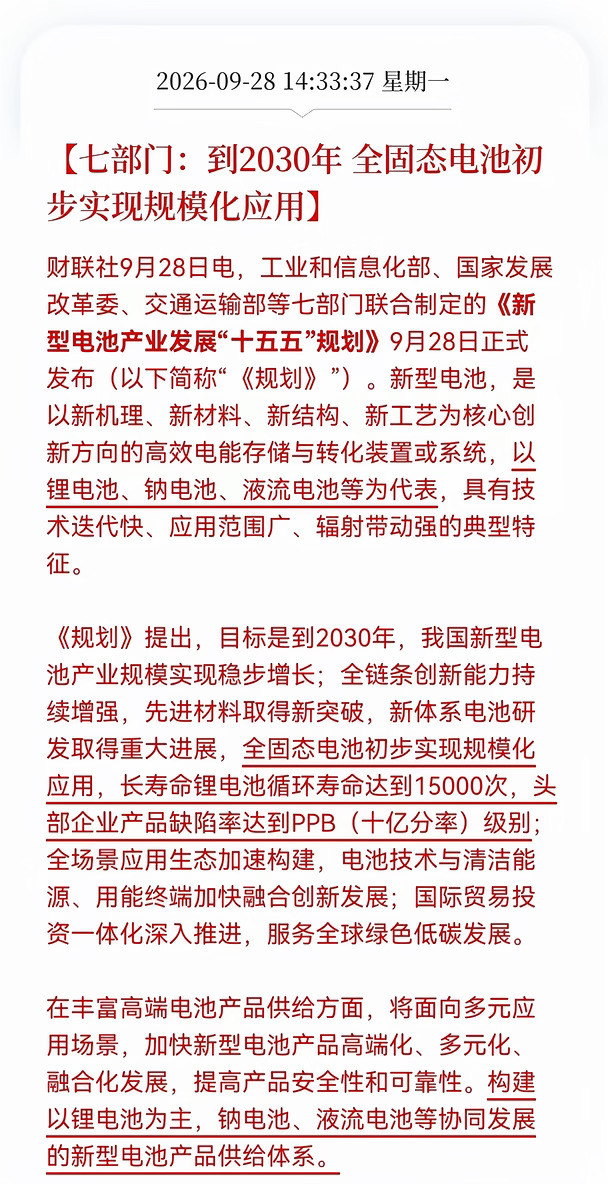 固态电池明天会迎来大反弹了吗？