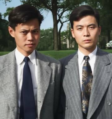 1949年杨振宁和邓稼先在芝加哥大学,风华正茂，帅气逼人。没想到我们的伟大的科学
