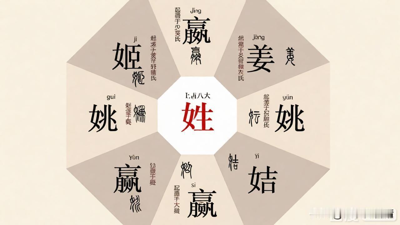 源自母系氏族社会的上古八大姓，所有姓氏都不约而同的带有“女”字旁，这不是巧合，这