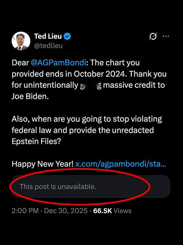 🔻MTN新闻报道：在得知数据实际上反映了拜登政府的成绩后，美国司法部长帕姆·邦