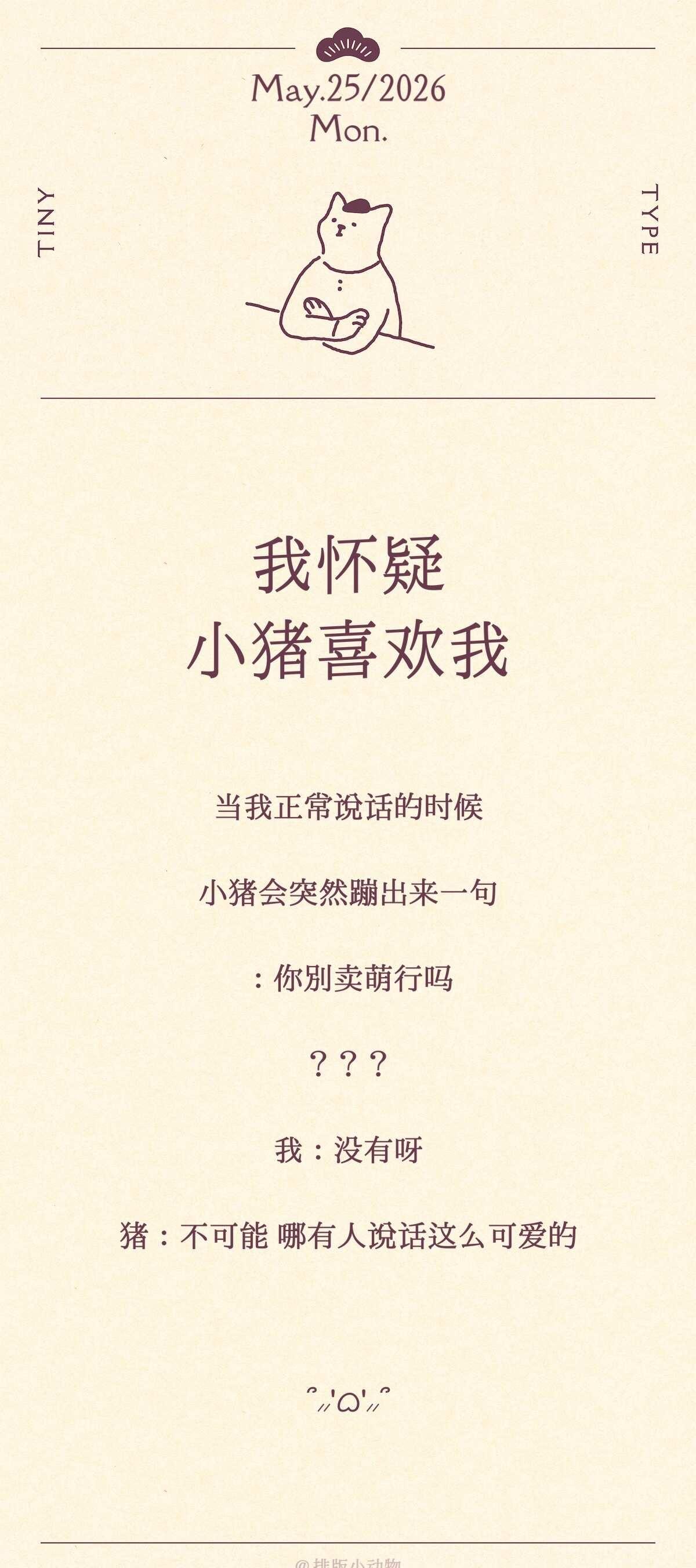 小猪喜欢我？？？温暖你的猪爱人如养猪用文字记录除了我都是猪扮猪吃老虎