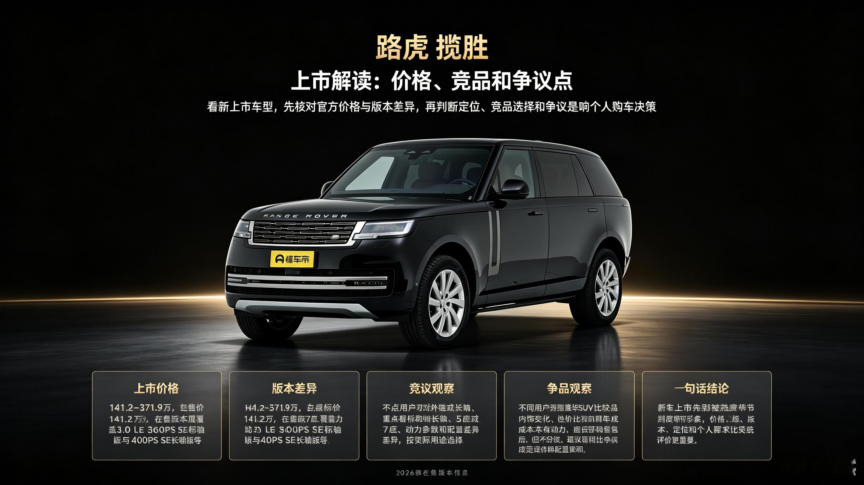 路虎揽胜新上市，价格争议点全梳理