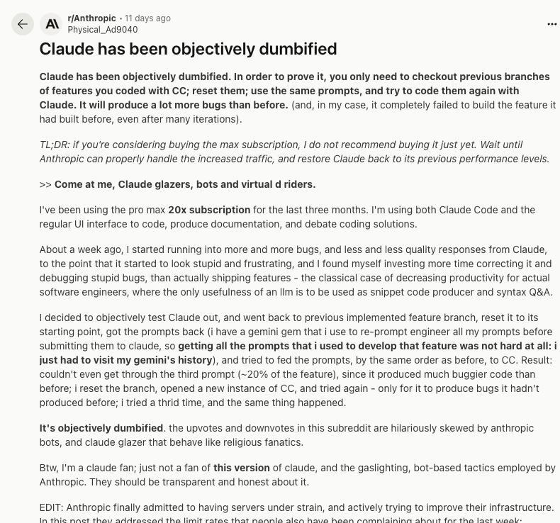 Claude实锤降智！官方声明，这无疑是敲醒了程序员的警钟！Claude是我