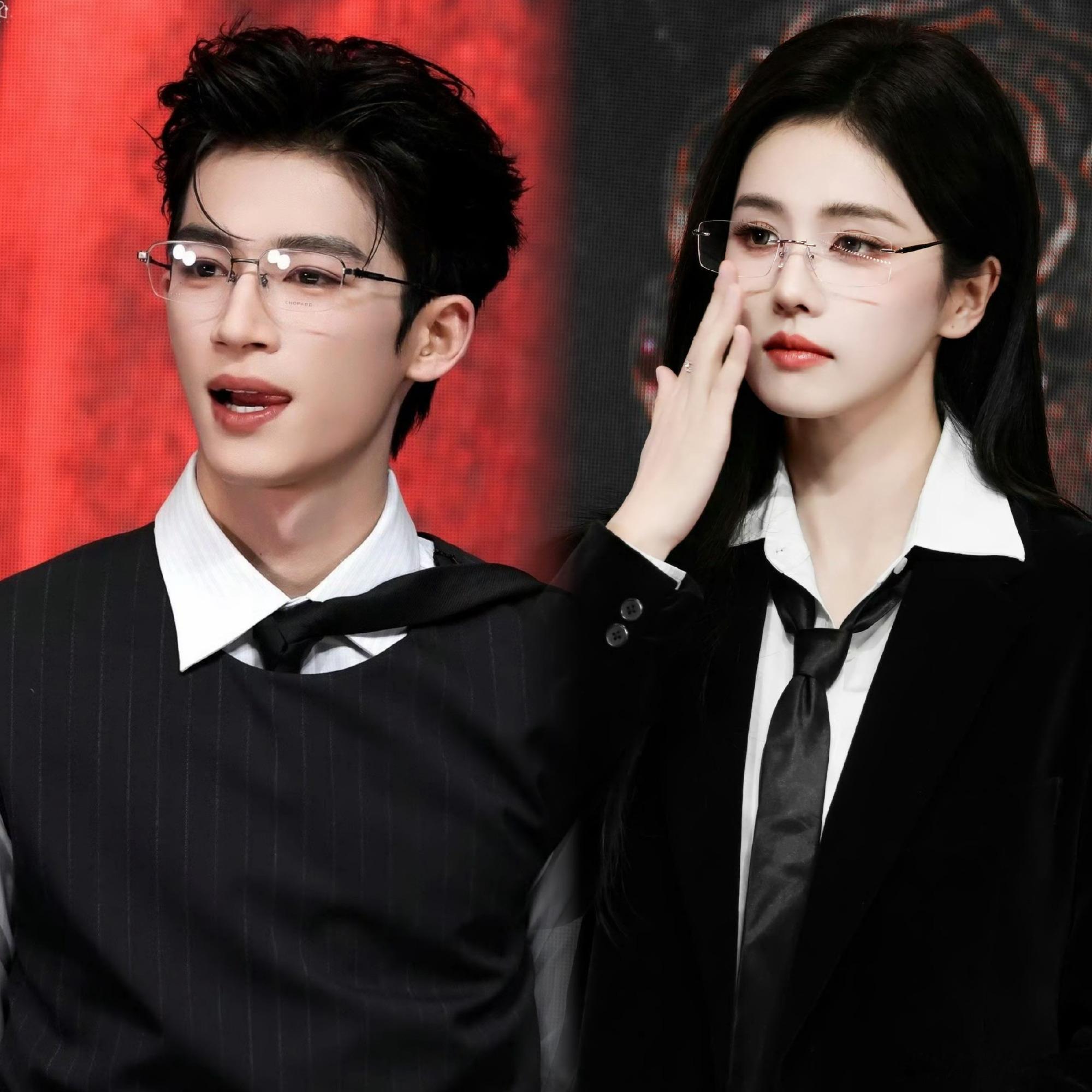 白鹿王星越追剧团戴同款眼镜这算不算追剧团限定版信物啊？无框眼镜一戴，角色感瞬间