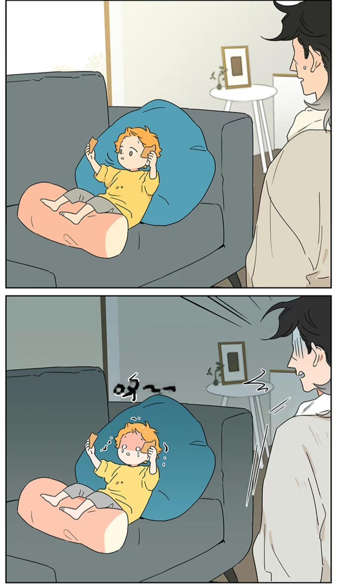 捡了东西的狼狼王：不理解，但配合[抱抱]二次元漫画cr：麻尾​