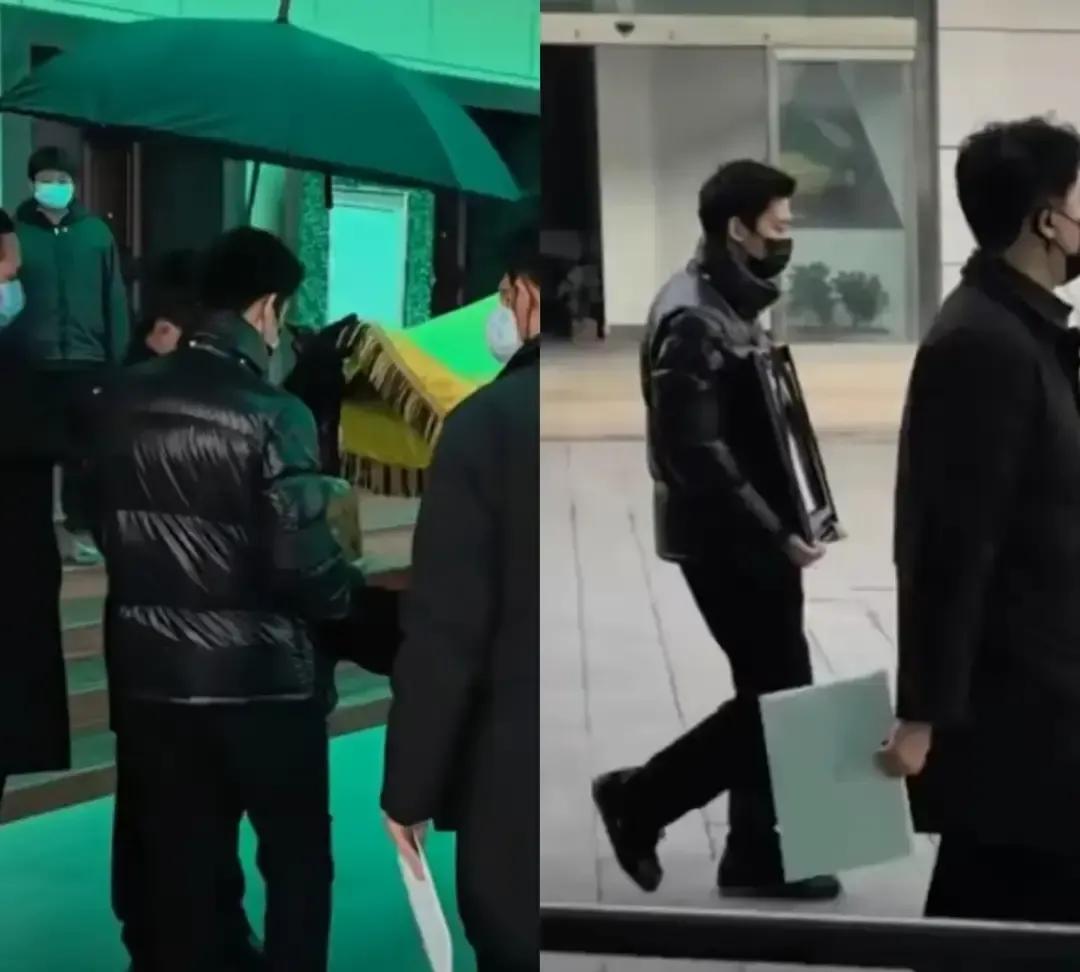 何晴追悼会那天，她儿子抱着骨灰盒和遗像走在最前头，镜头扫过去，小伙子全程低着头，