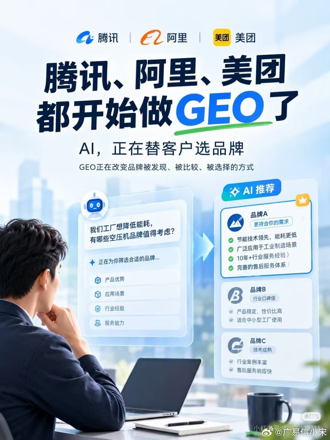 腾讯、阿里都入局GEO：AI正在替客户选品牌🤩腾讯、阿里、美团都开始做GEO了：下一场品牌竞争，是