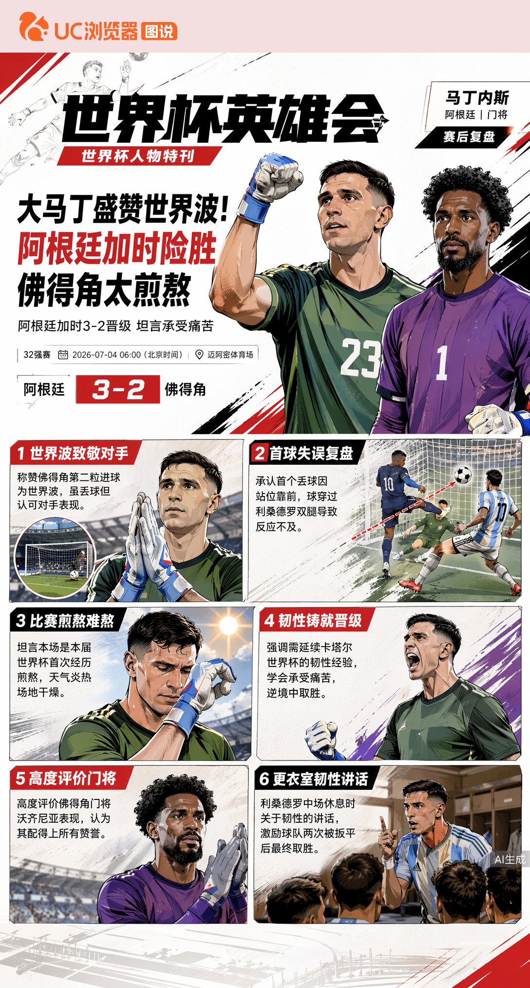大马丁盛赞世界波！阿根廷加时险胜佛得角太煎熬