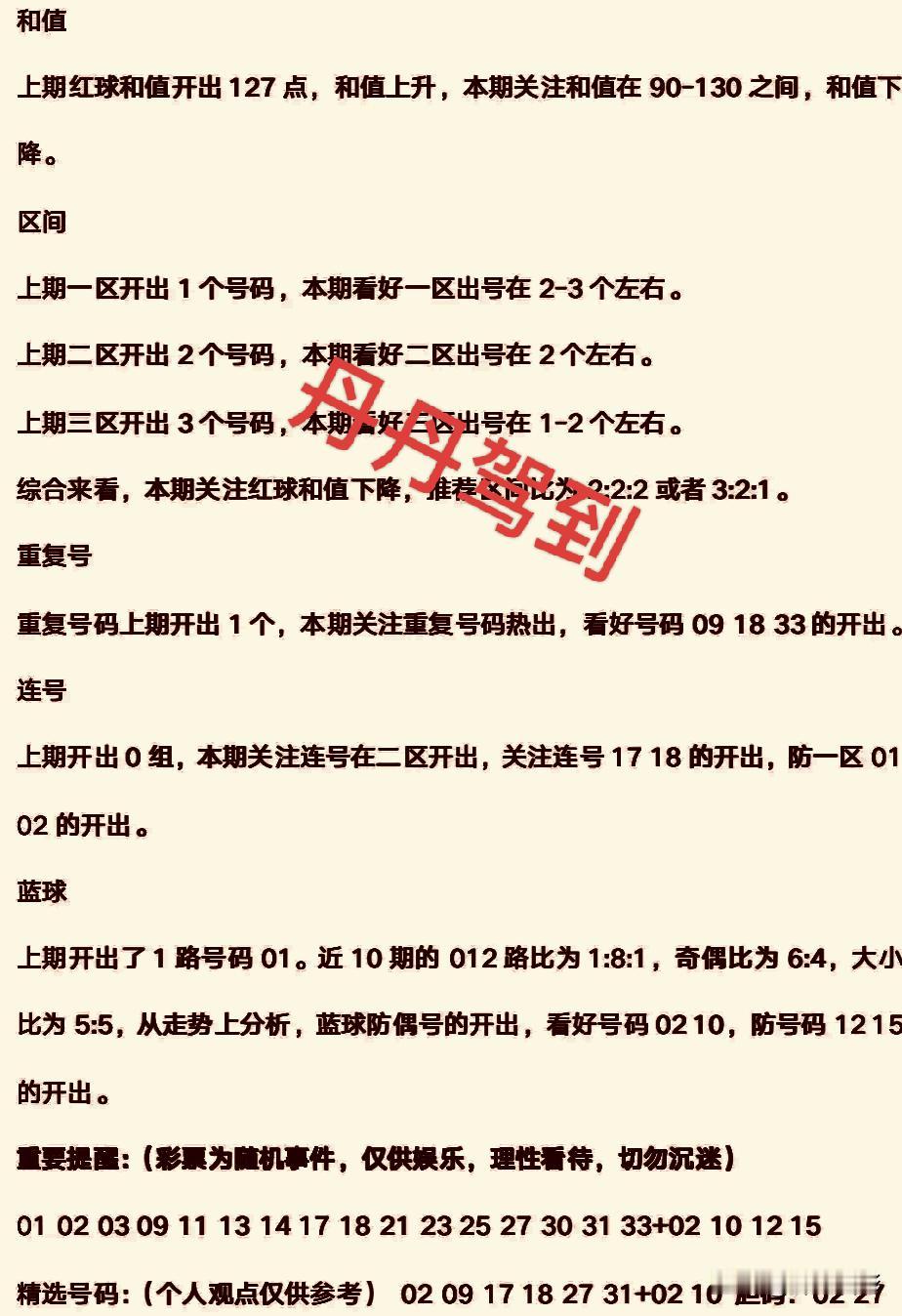 丹丹驾到，听一听今晚蓝球怎么干。她看好0210，防1215，基本跟胖哥思路一