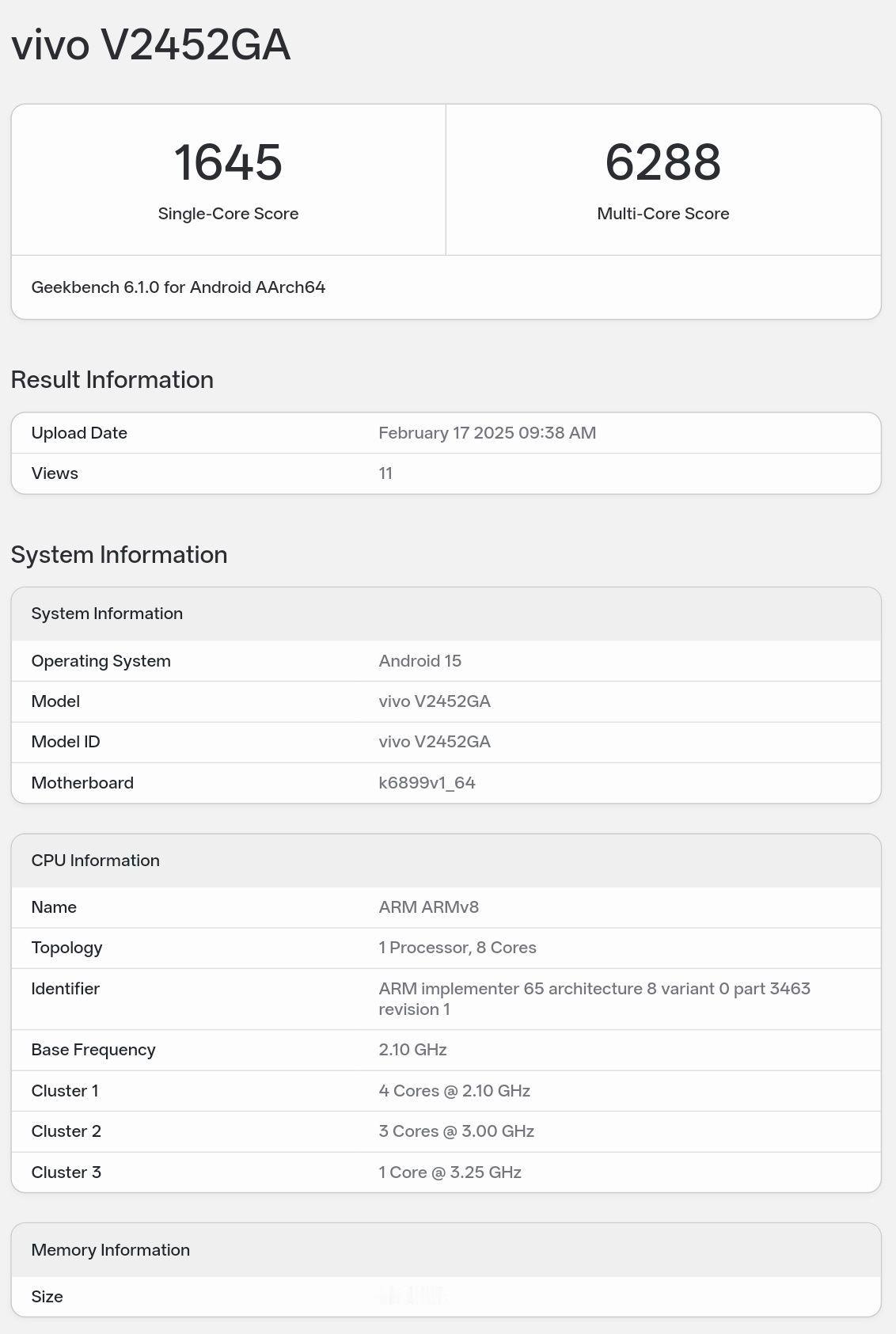 iQOOZ10Turbo系列新机亮相Geekbench6数据库，疑似为长续航