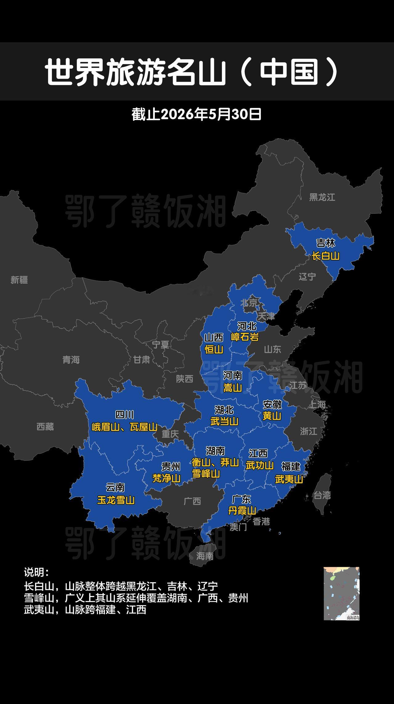 为何泰山、华山没进世界旅游名山？近日，神农架、武夷山；入选世界旅游名山！！