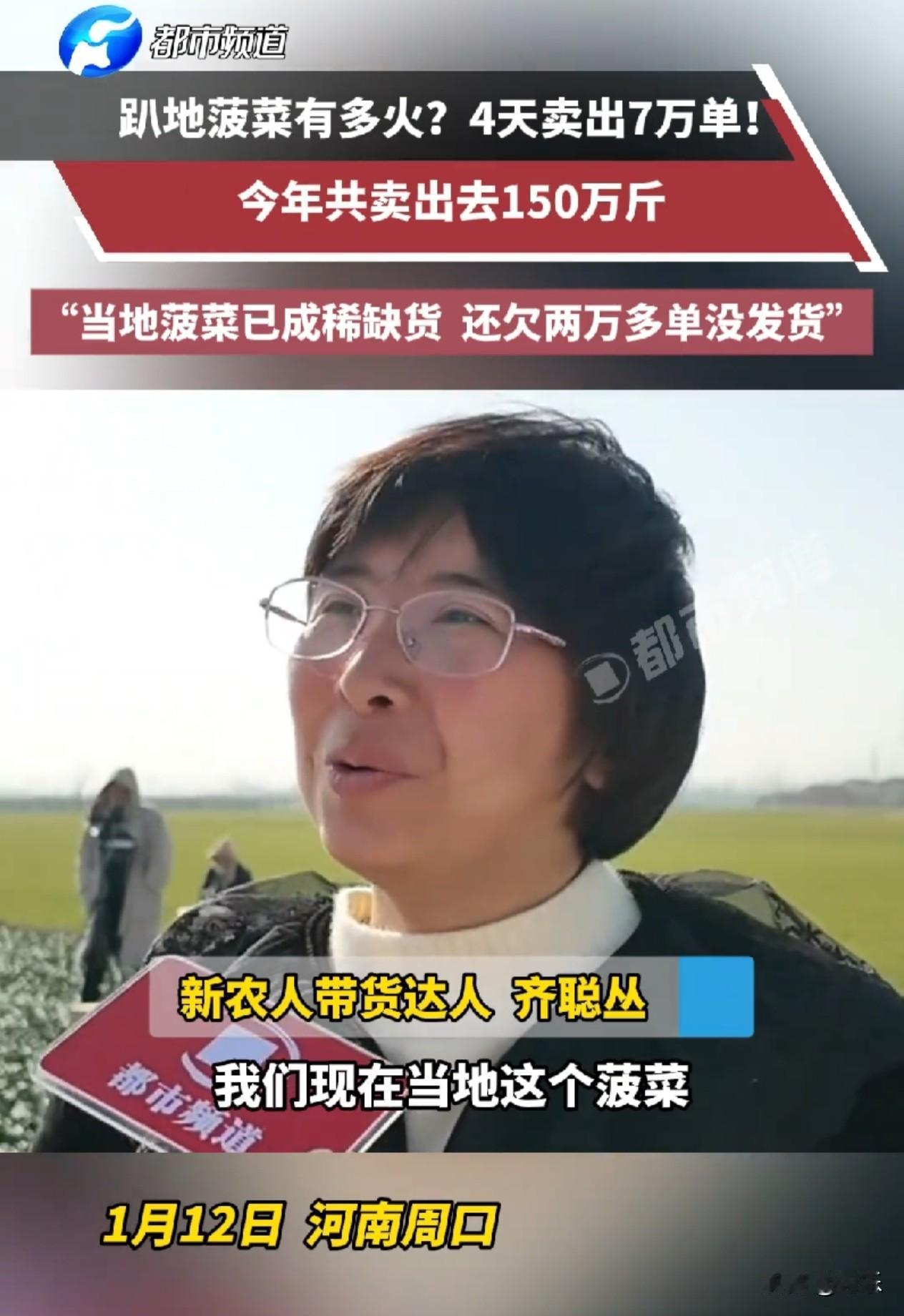 河南又出名了！趴地菠菜彻底卖爆，央视都来推介了！短短4天狂卖7万单，今年累