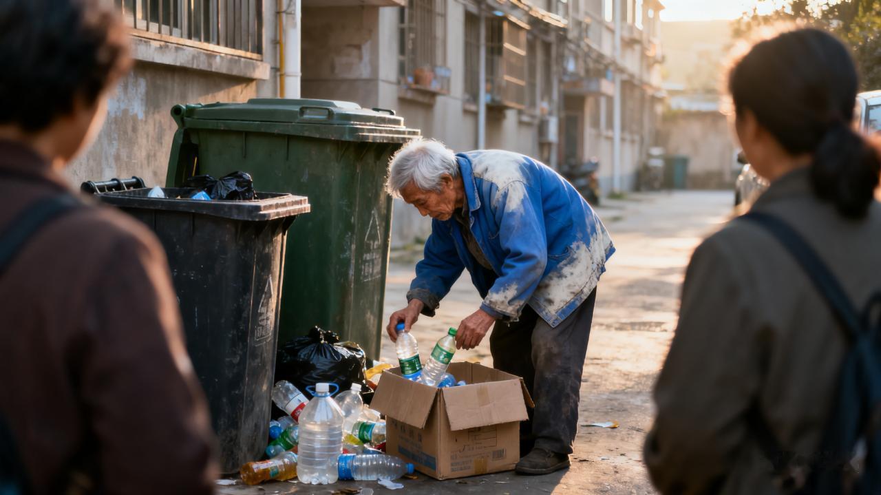 68岁大爷退休金8000，却拾荒捡瓶子：背后真相曝光，无数人沉默了“你看那