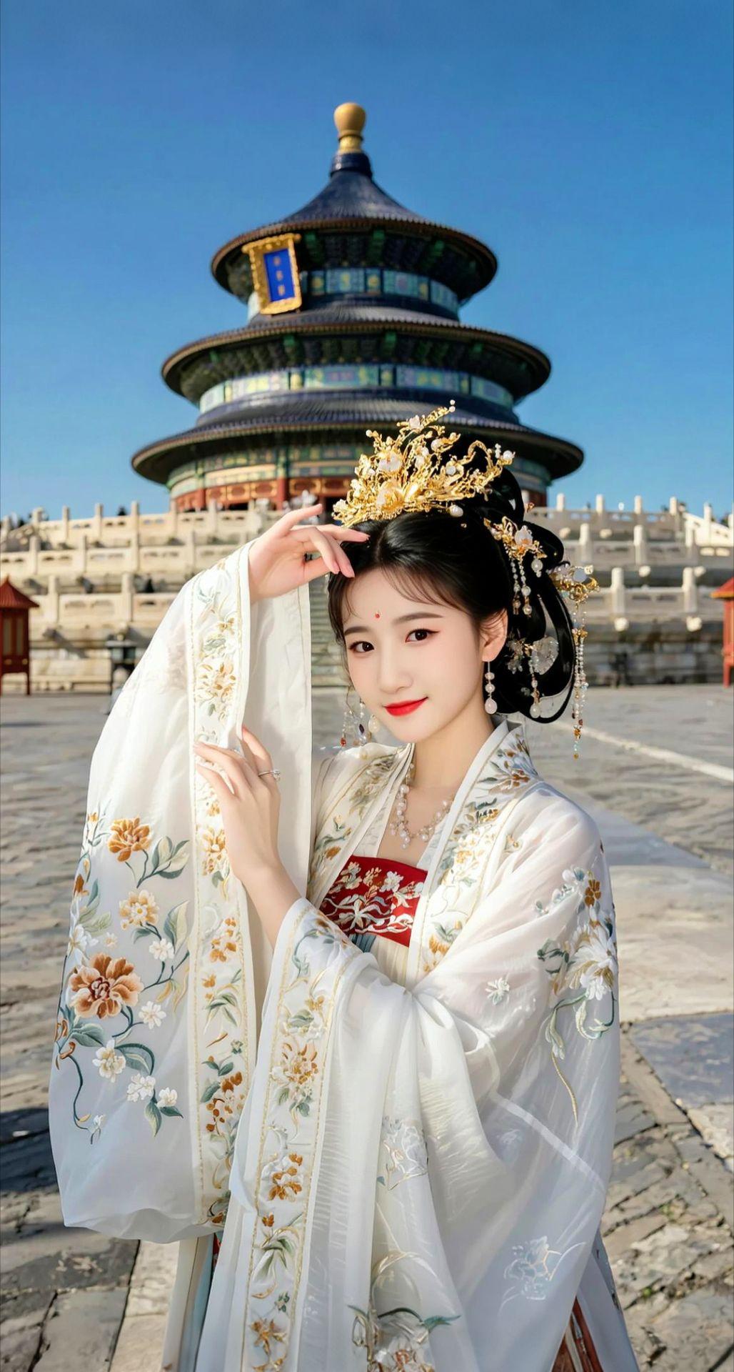 AI扩图 AI古风汉服写真