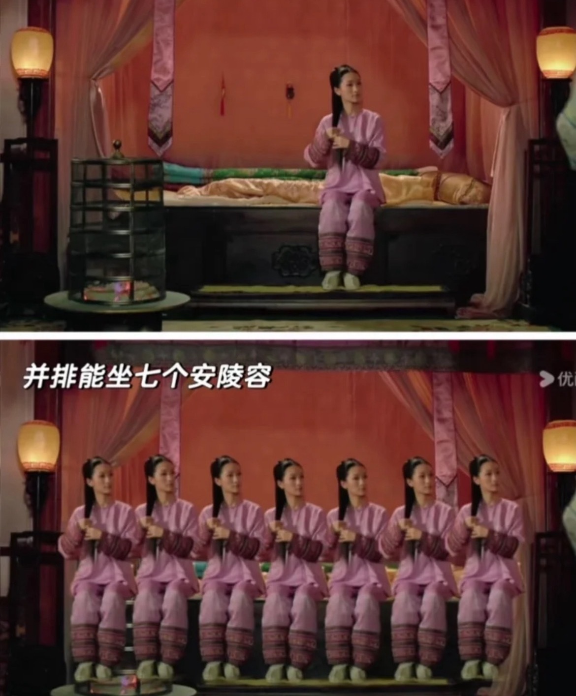 盘点《甄嬛传》中安陵容的床到底有多大~陵容的床是真的好大，像是特别定制的（根据小