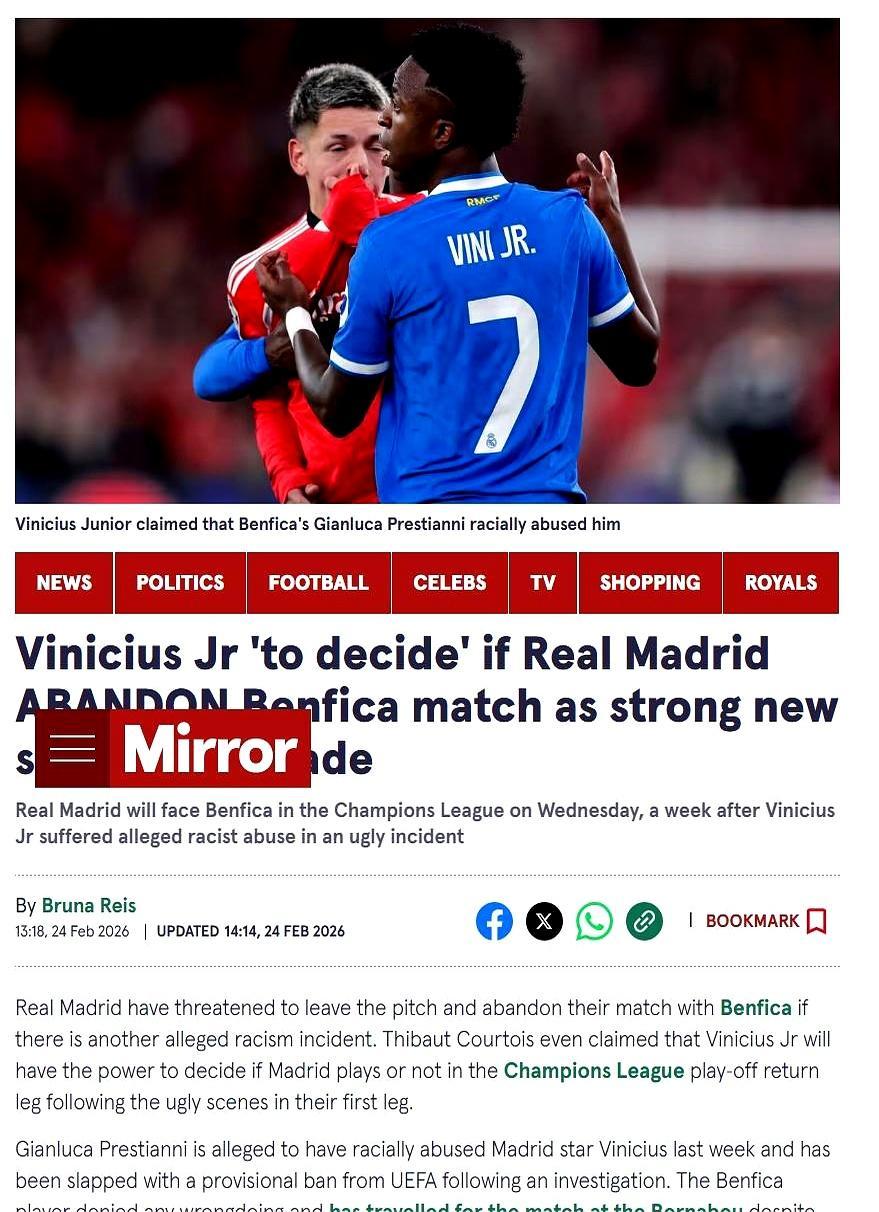 维尼修斯遭辱后，绝杀+怼脸跳角旗舞你盯着伯纳乌的屏幕，看着维尼修斯把球捅进