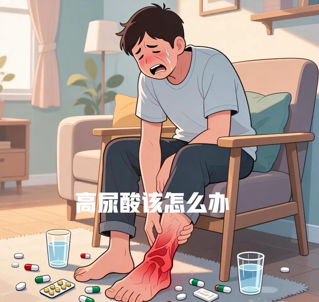 高尿酸该怎么办？许多人血尿酸偏高，不在乎，因为常无症状，当突然的脚、腿、手关节