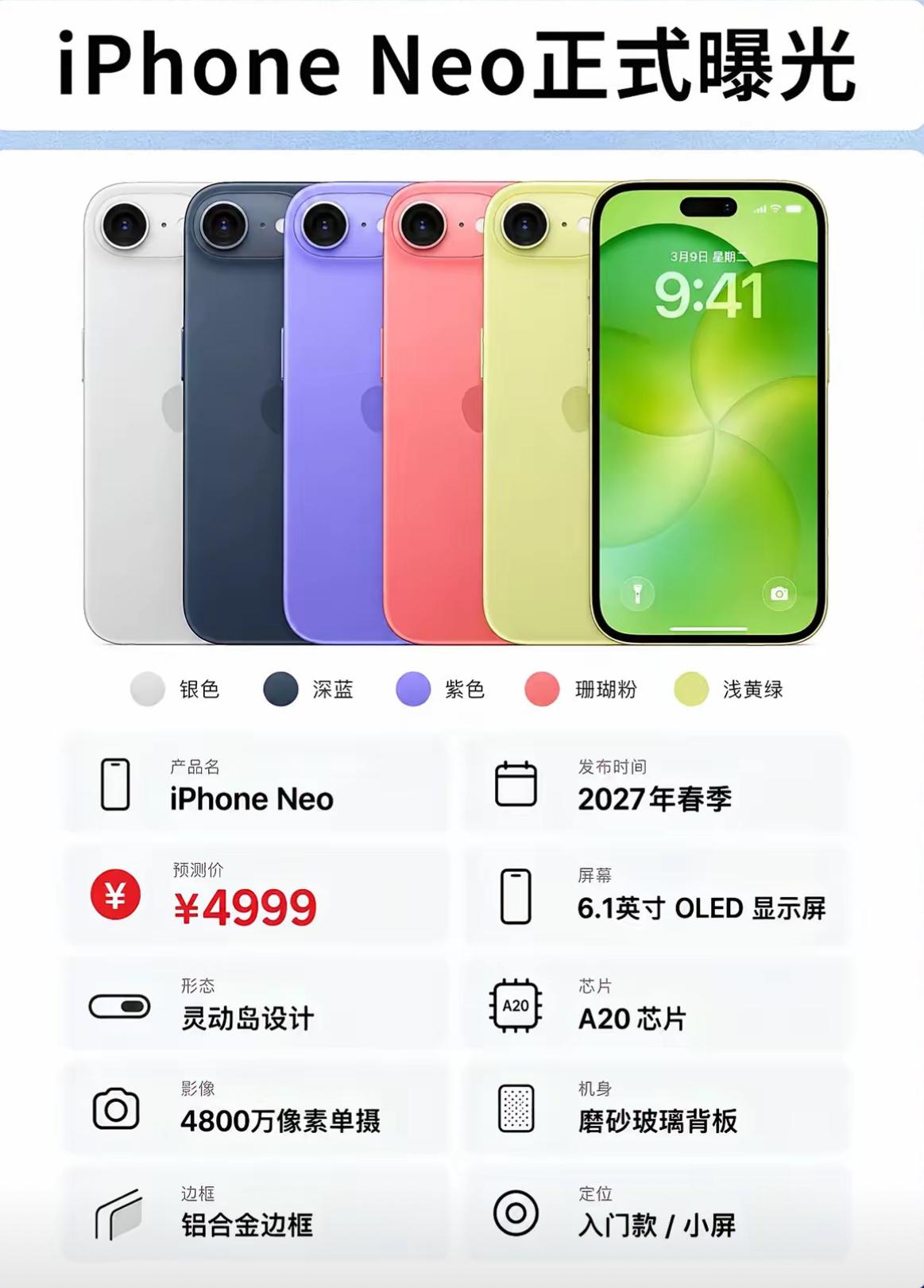 iPhoneNeo曝光！2027春季登场，或将取代iPhone18e近