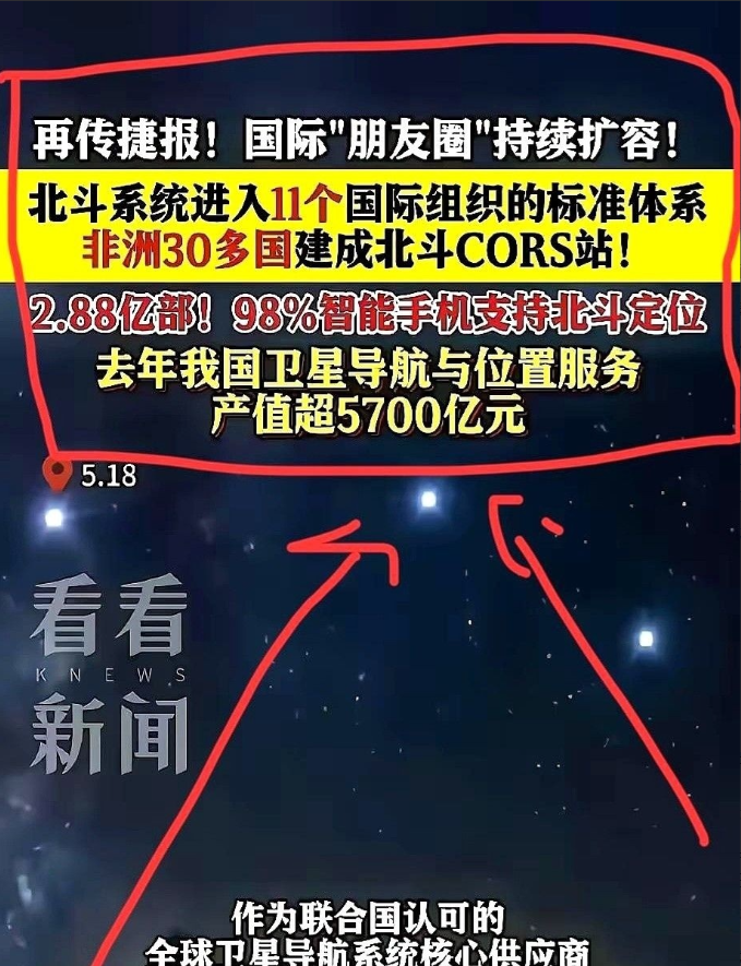 特大喜讯！特大喜讯！特大喜讯！5月18日，中国的北斗卫星正式获得联合国认证啦！全