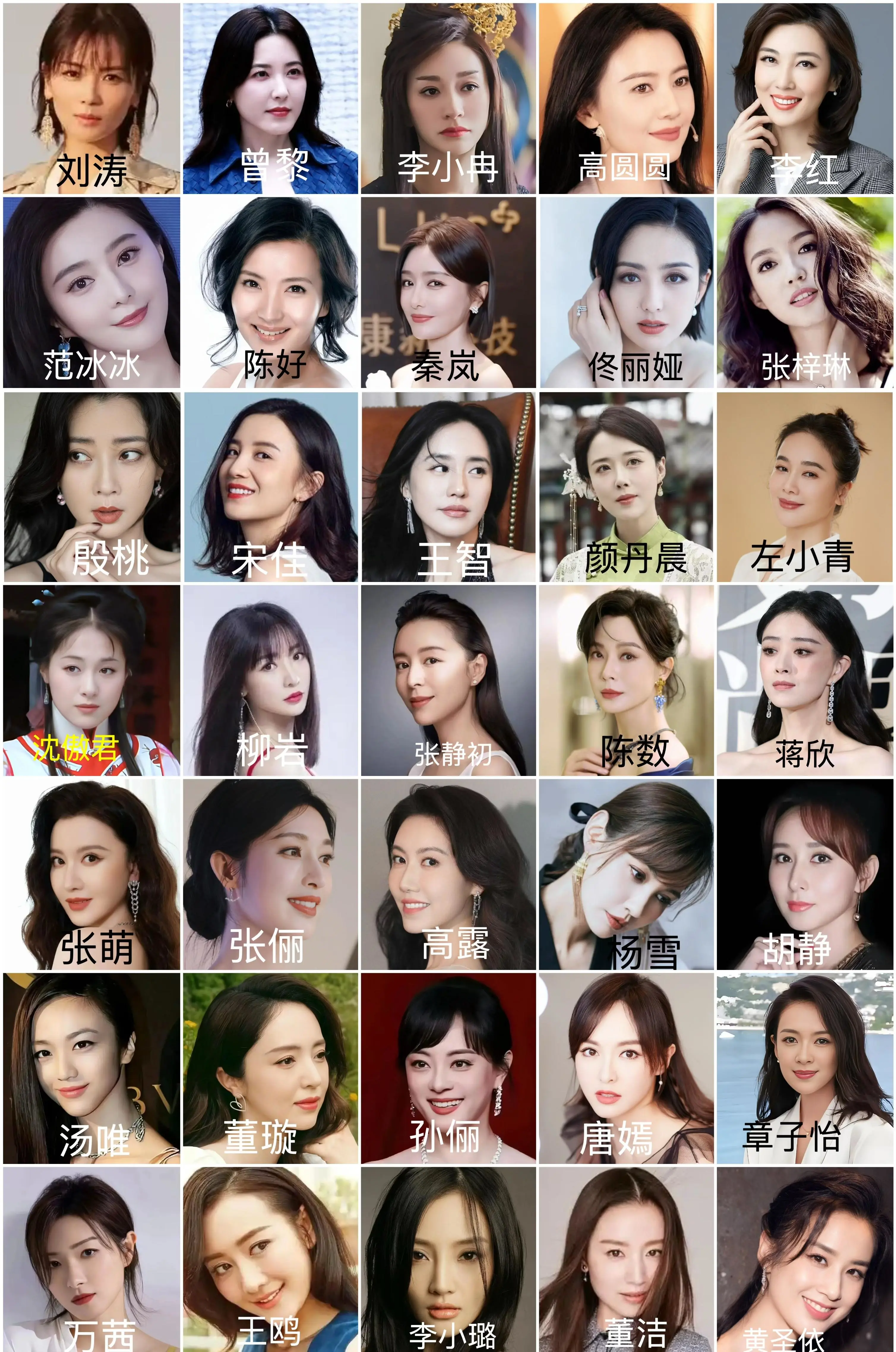 颜值+身材+气质综合而论，下面35位年龄40+的内地女明星，哪3位是你心中的最佳