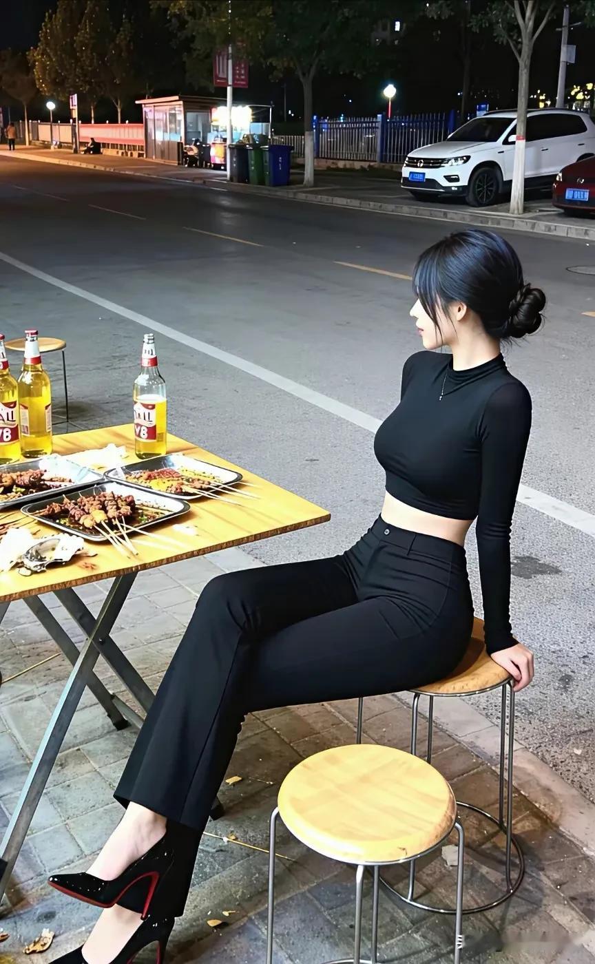 烧烤摊偶遇女同事，这身材！这颜值！
