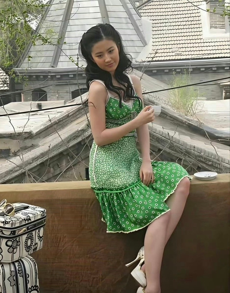 2008年的刘亦菲没有滤镜没有修图小麦肤色也能hold住荧光绿
