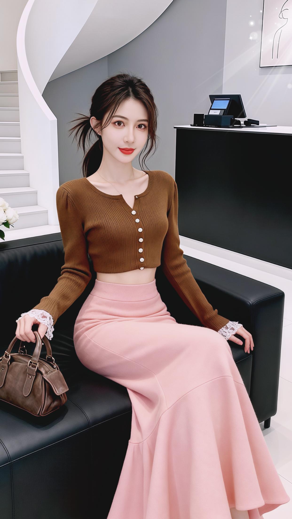 穿搭时尚鱼尾裙包臀半身裙