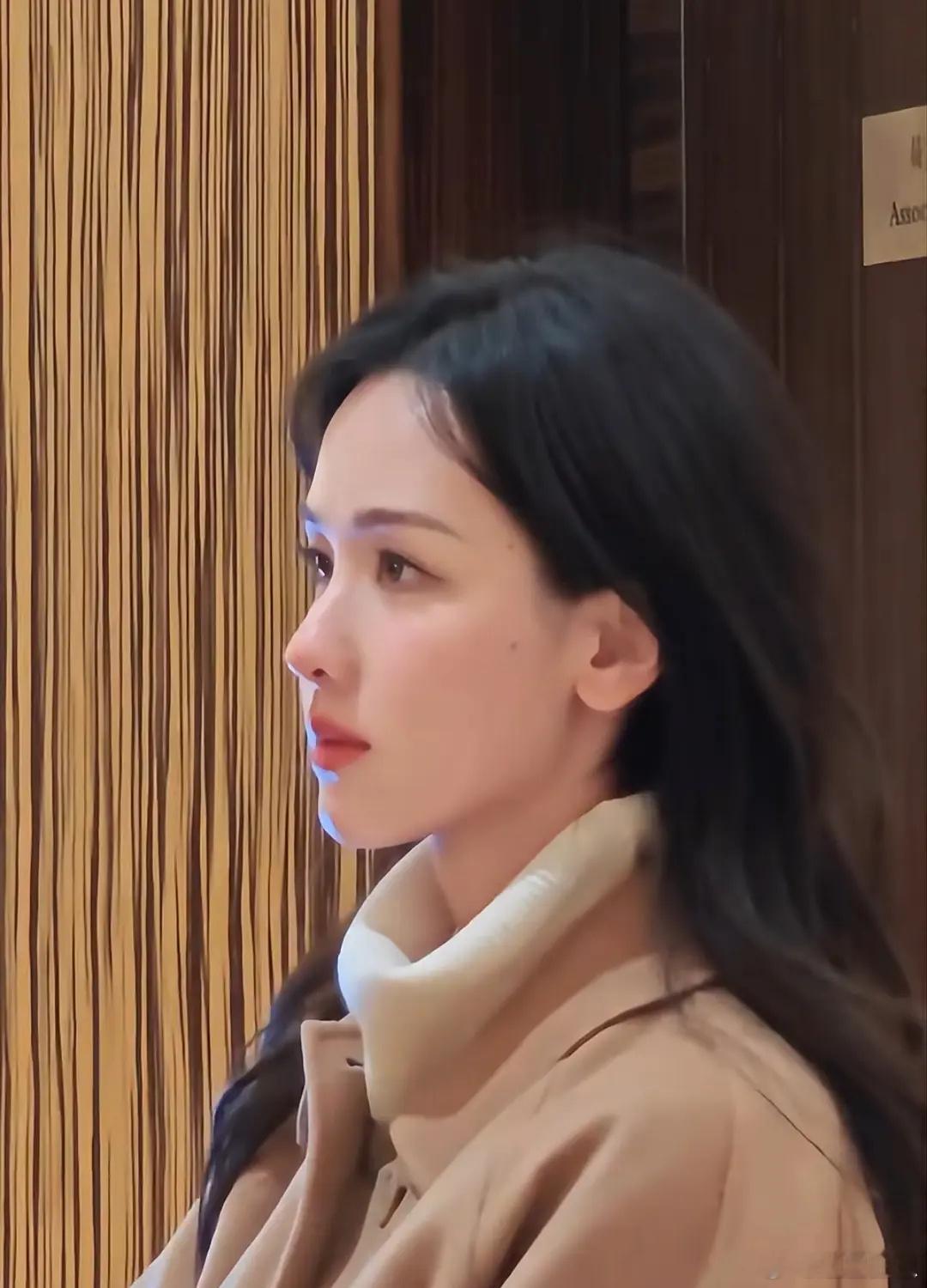 陈都灵的侧脸真的好无敌额头饱满，骨相的立体与圆柔和谐共存，中式立体骨相的最优诠释