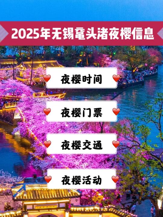 来啦❗️2025鼋头渚夜樱官方通告出来啦