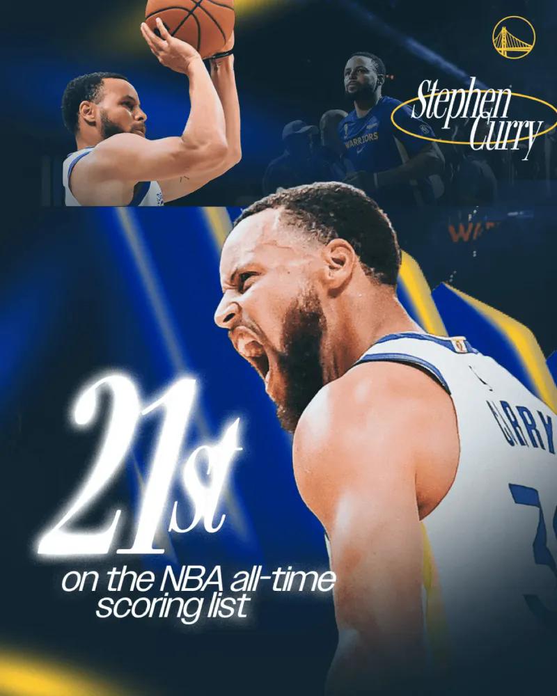 天呐！你敢信？库里NBA历史总得分，居然还不比威少，如今，才超越加内特，升至N