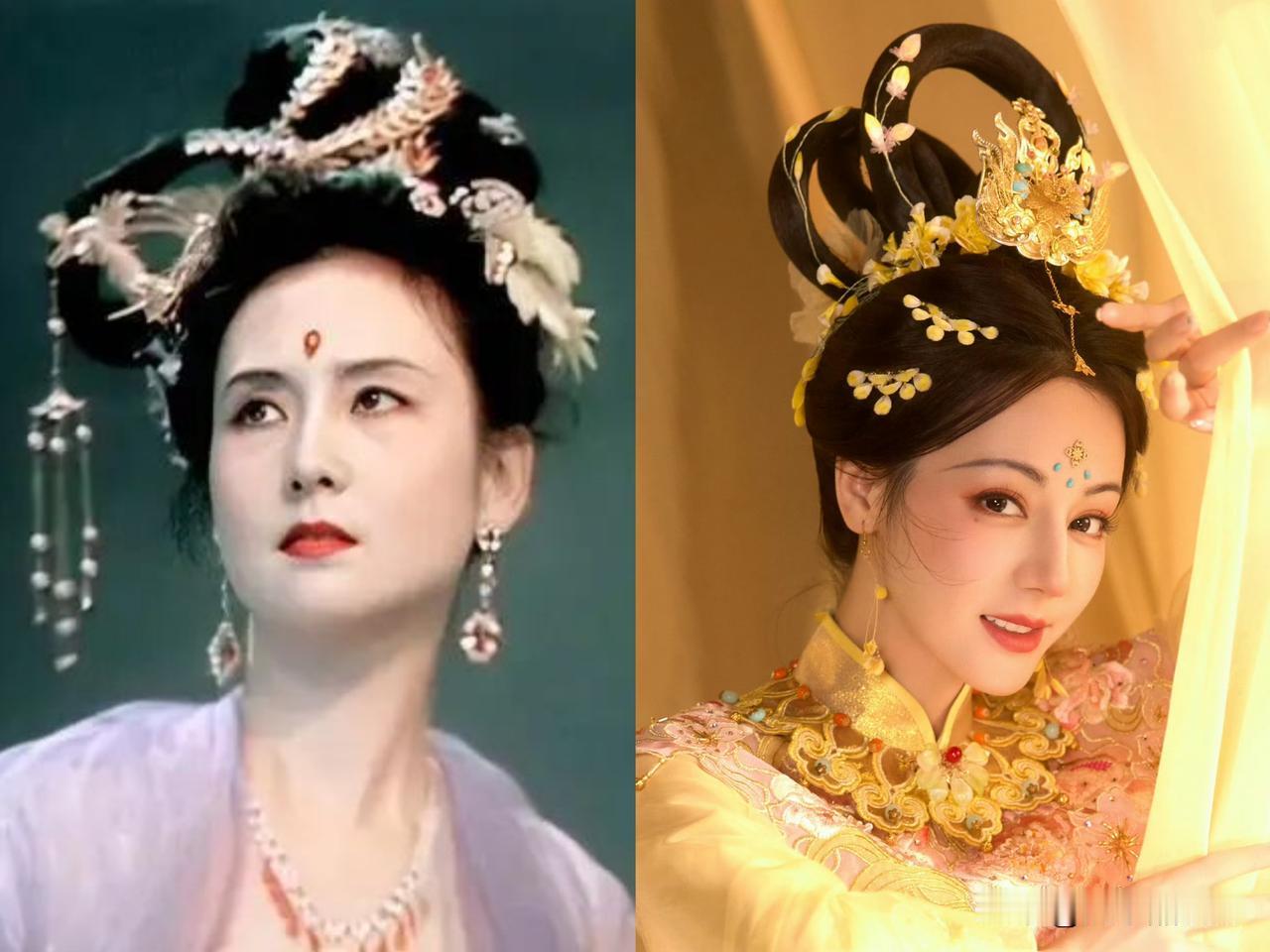 新旧2个版本的嫦娥，你更喜欢哪个？左边，是86版《西游记》，嫦娥的扮演者邱佩