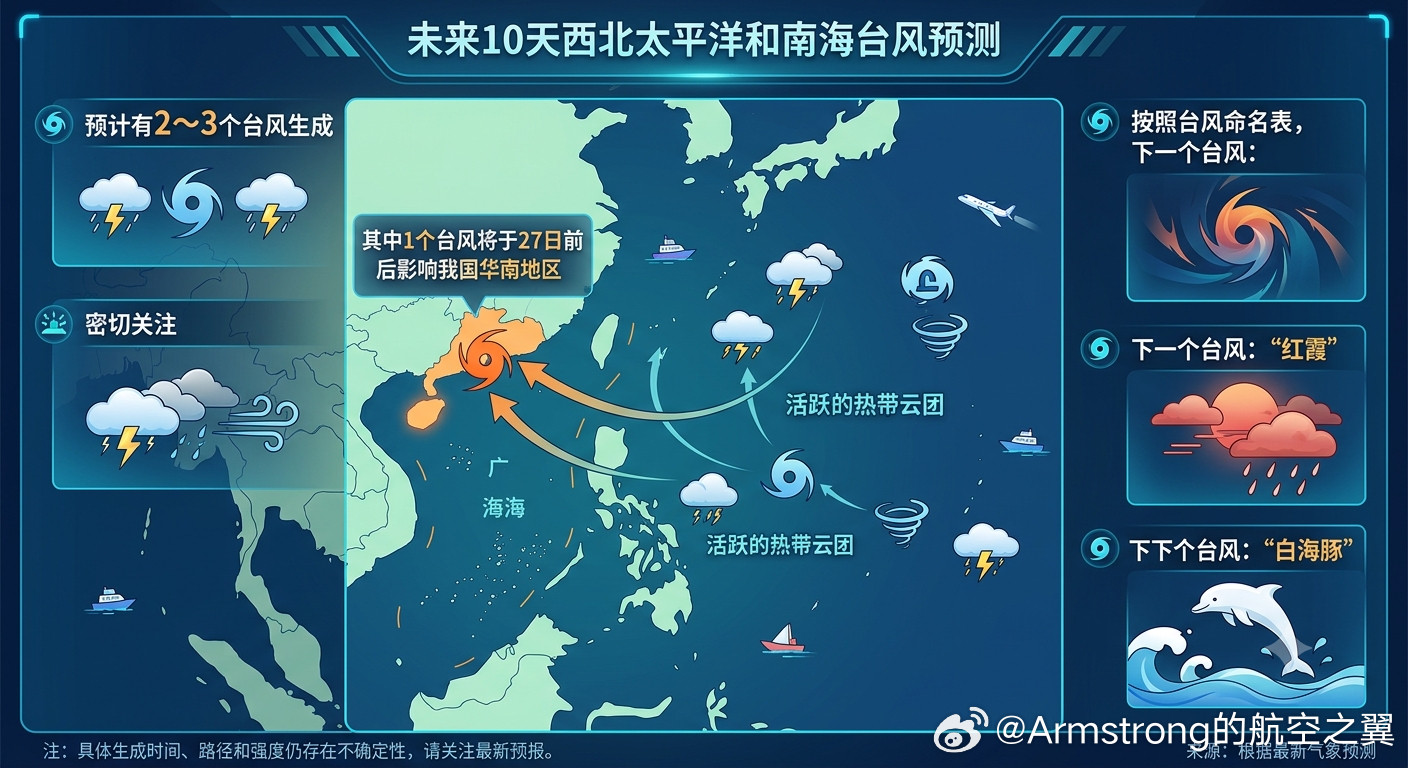 台风中央气象台发布的最新中期预报证实，未来10天内西北太平洋和南海将有2～3个