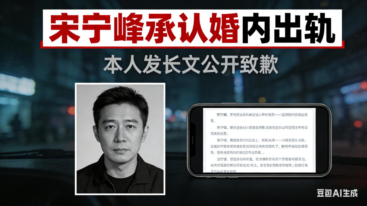 宋宁峰承认婚内出轨：人设崩塌背后，是婚姻信任的集体焦虑4月1日，演员宋宁峰