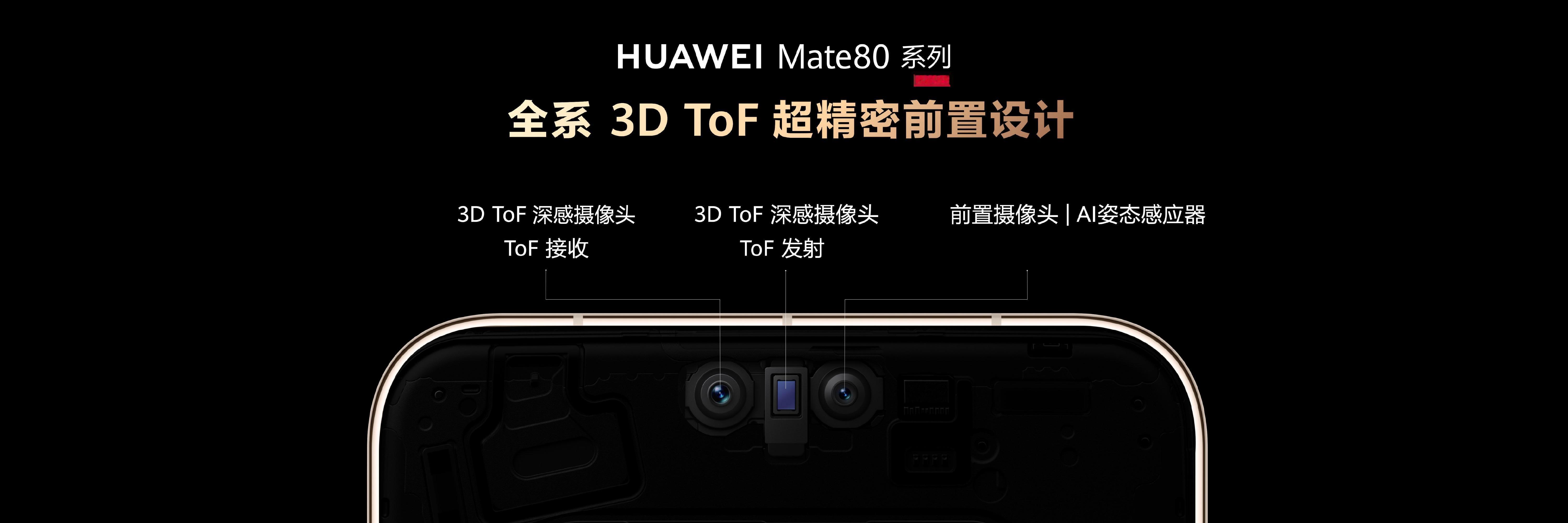 华为Mate80系列全系标配了3DToF技术，实现金融级支付安全，目前已支持