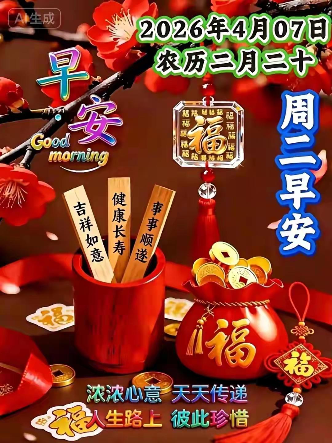 早安呀！晨光正好，岁月安暖。愿你马年不负韶华，不负自己，眼里有光，心中有爱。所