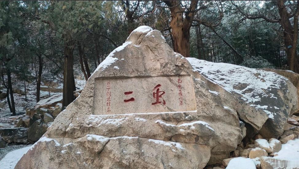 去过泰山的游客，大多在万仙楼附近见过一块奇特石碑，上面只刻着“虫二”两个小字
