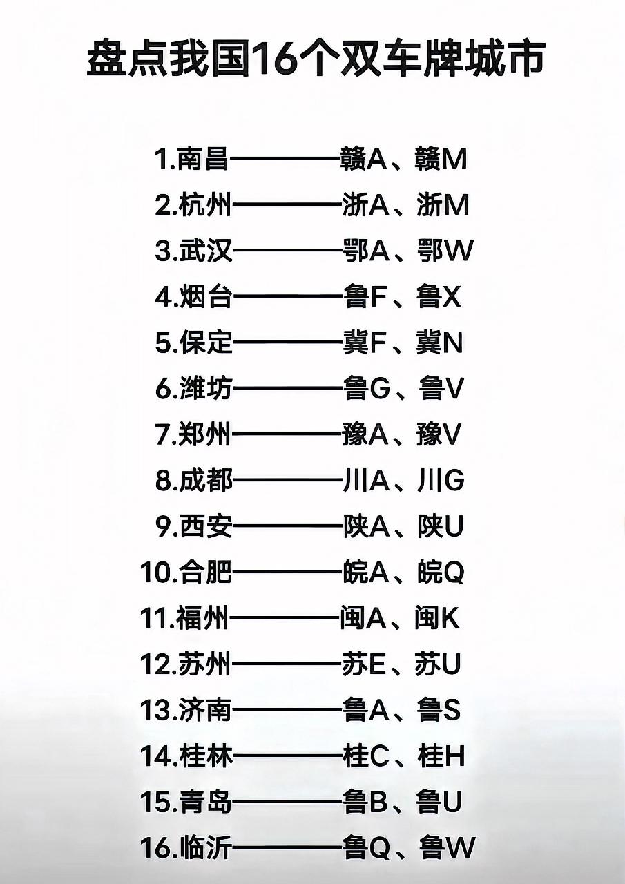 盘点中国16个双车牌城市，你所在的城市上榜了吗？🚗🏙️