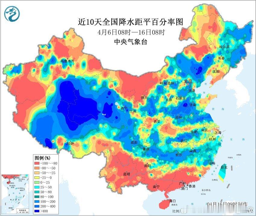 【降雨暂时南落】昨晚到今天，北方高空槽的降水，南方低空切变线的降雨，形成两片降水