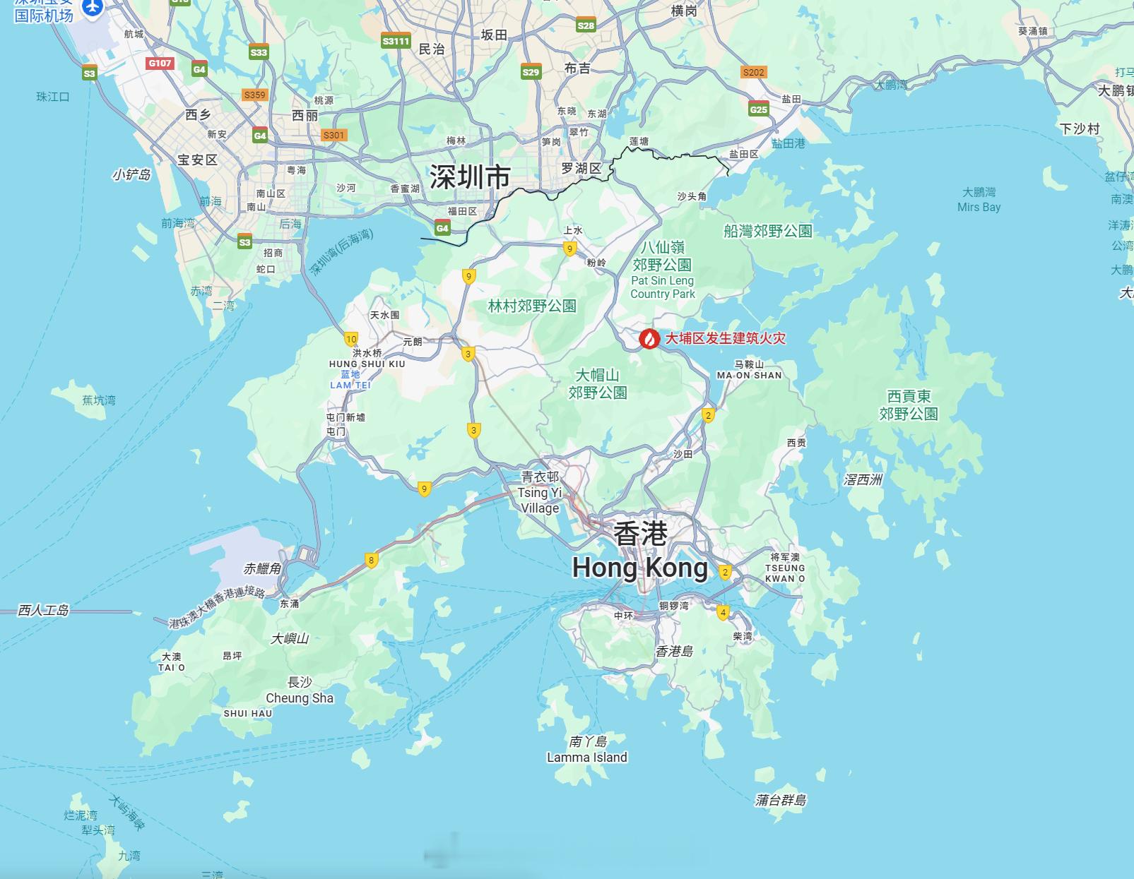 香港火灾事发的宏福苑小区，虽然是海景房，但这个鸽子笼密度也是挺令人难受的。在谷歌