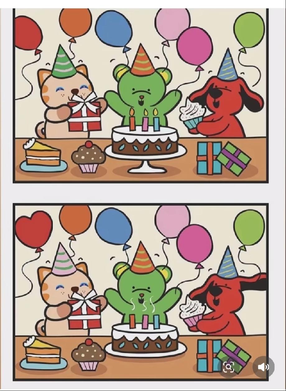  敢测眼力吗？这图的不同比蛋糕屑还细！我卡到第5处，你是那个细节怪吗？