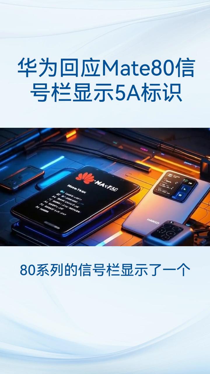 华为回应Mate80信号栏显示5A标识。华为Mate80系列手机信号栏为何突然