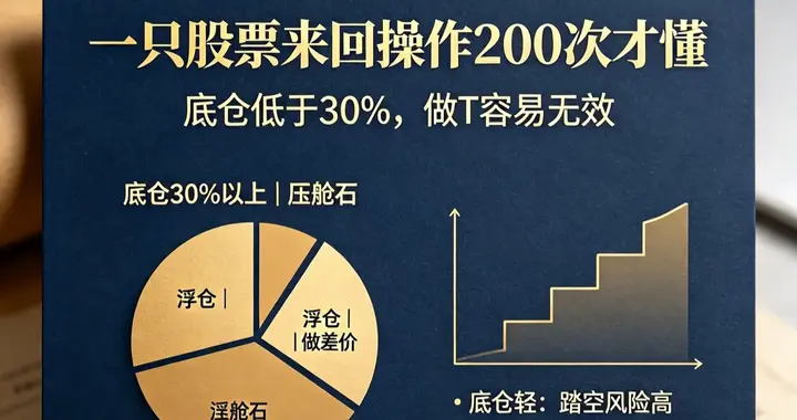 一只股票来回操作200次才懂: 底仓低于30%, 所有做T, 全是无效