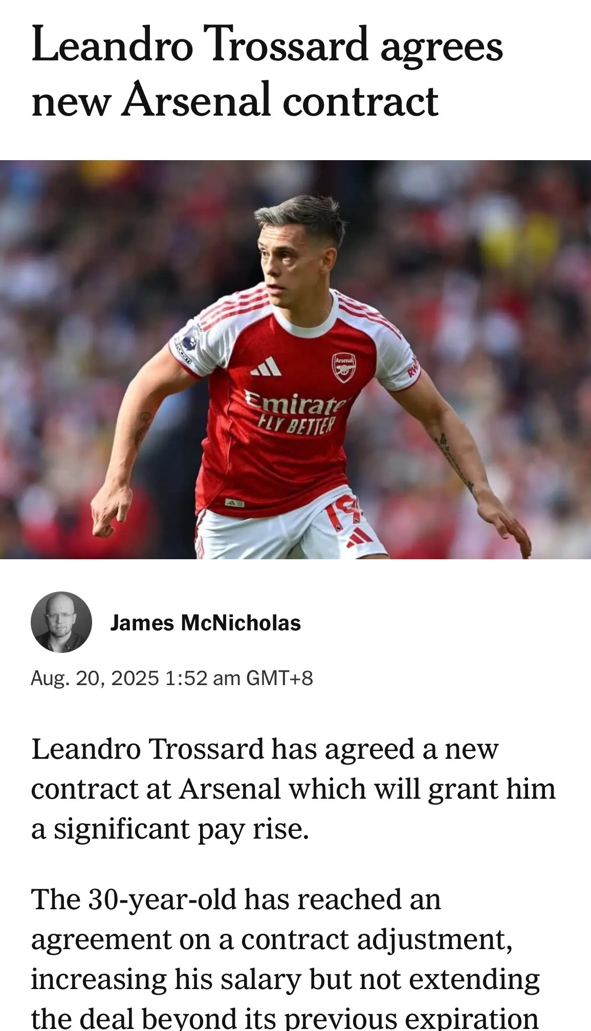 BreakingNews！TheAthleticJamesMcNicho