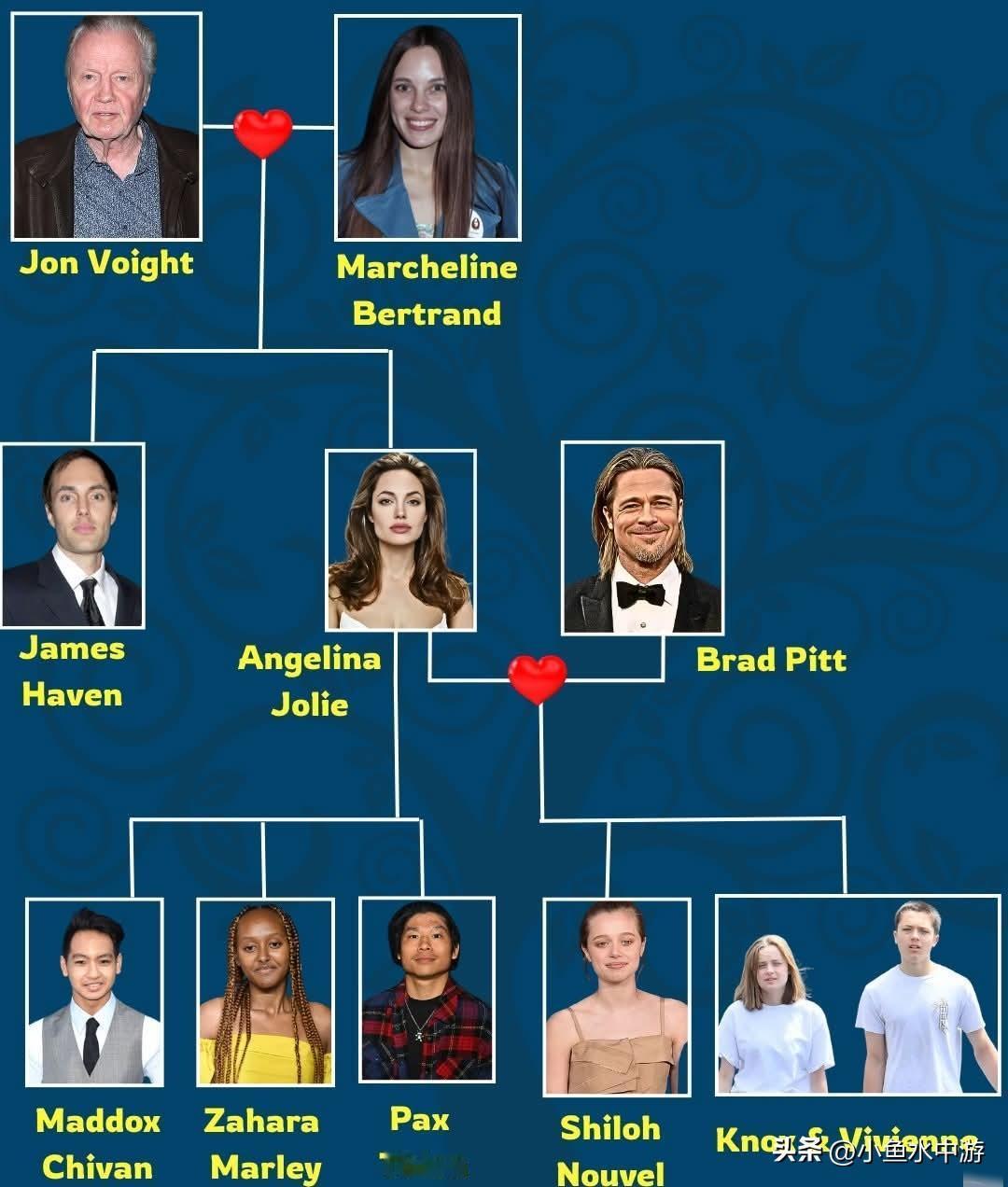 从乔恩·沃伊特到朱莉-皮特子女：星光熠熠的家族血脉。安吉丽娜·朱莉