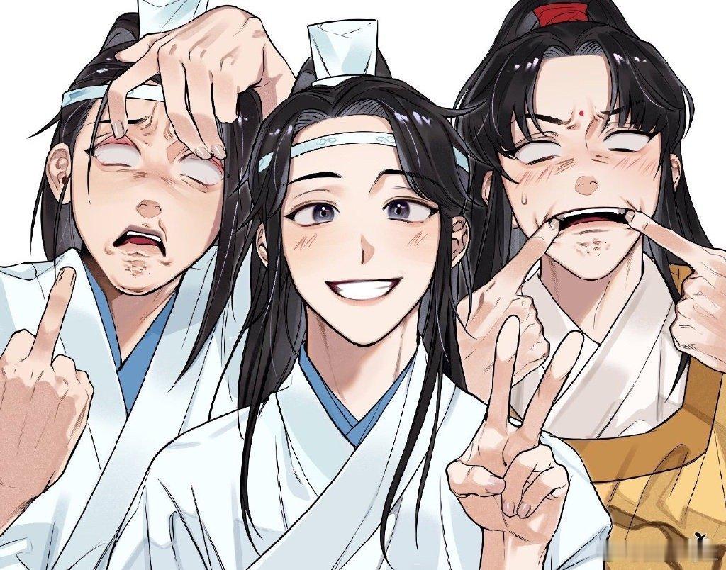 魔道祖师漫画认真拍照不好吗，非要疯疯癫癫[笑着哭][笑着哭]