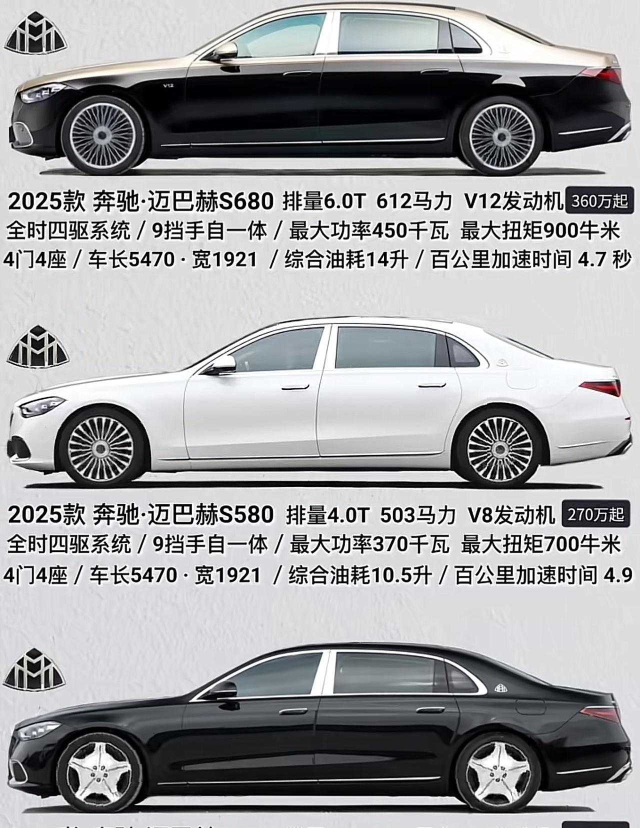 2025款奔驰迈巴赫S680、S580、S480，极致奢华，尽显尊贵！