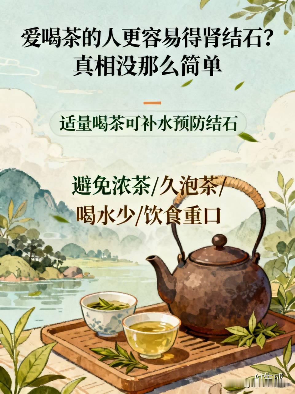 爱喝茶的人更容易得肾结石？别被吓到，真相没那么简单。茶叶确实含草酸，浓茶、久