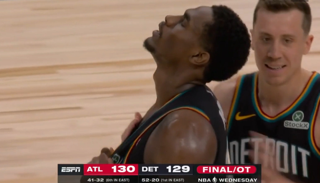 杜伦错失绝杀，活塞129-130加时负于老鹰，结束四连胜。